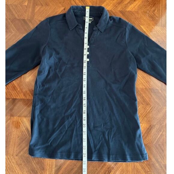 L.L. Bean Women’s Polo Shirt Navy Blue XS 3/4 Sleeve Classic Fit - Picture 5 of 14
